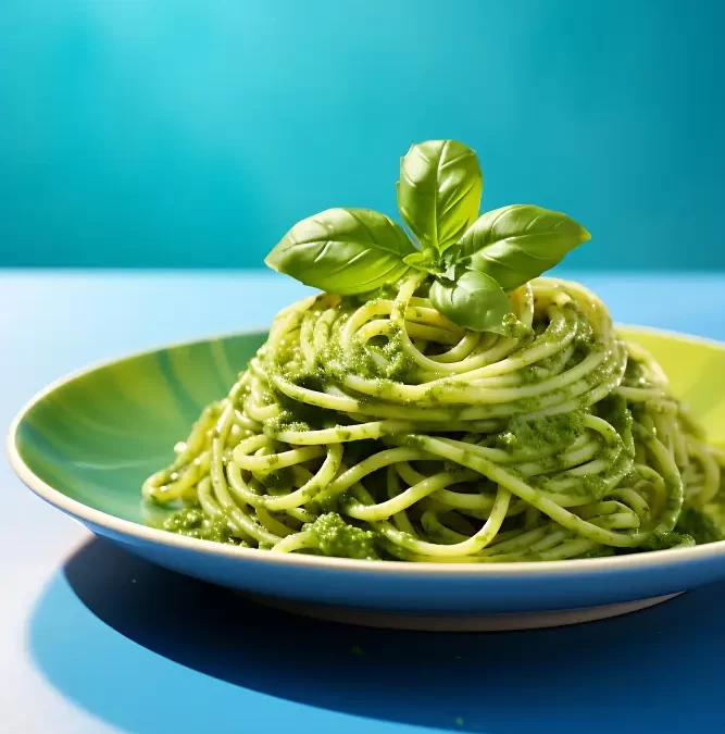 Receta de Espagueti verde con chile poblano